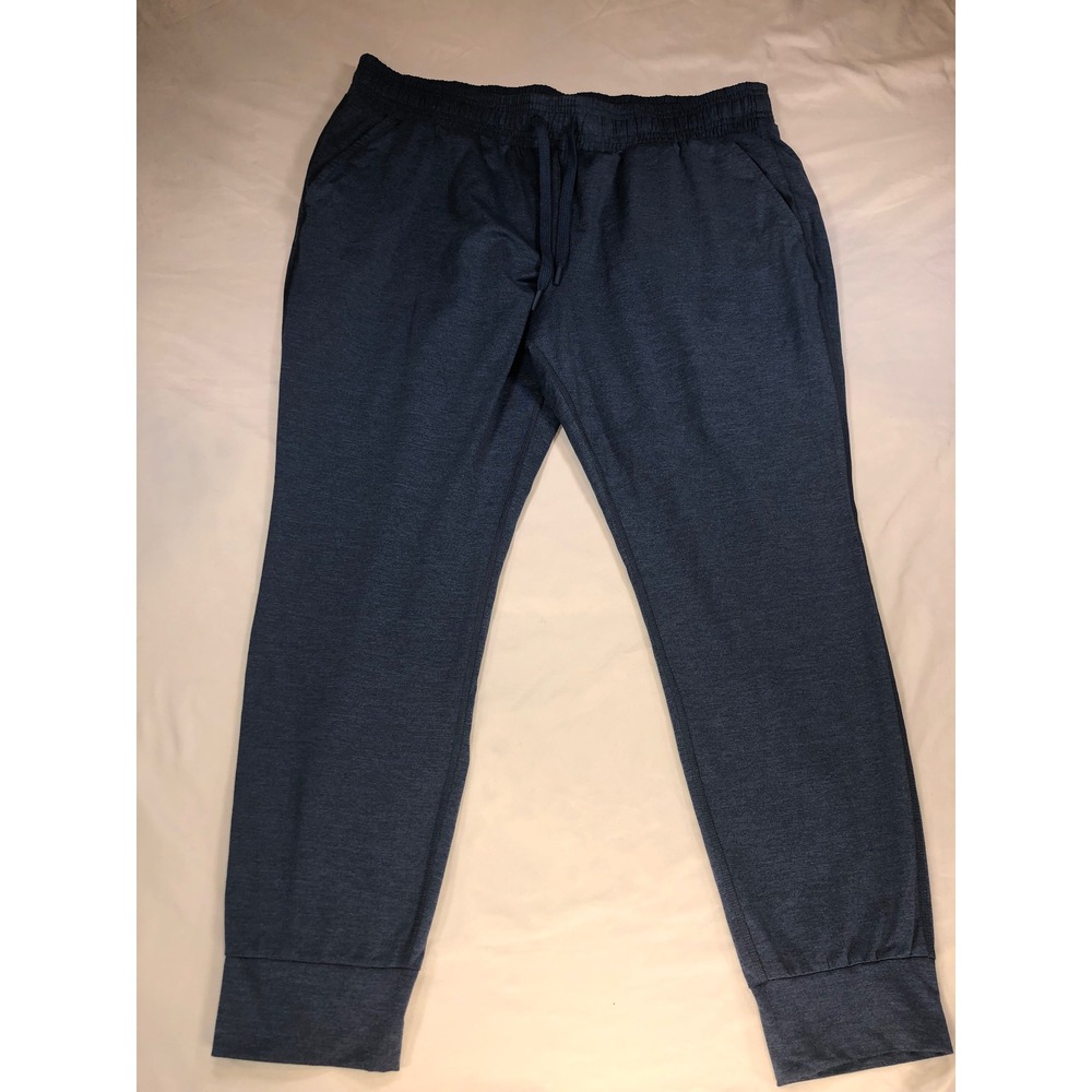 All in Motion Mens Heather Blue Joggers L Stretch Recycled Polyester Sweatpants